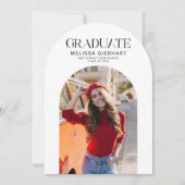 シンプル卒業写真2025年卒業パーティー 招待状 (正面)