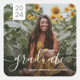シンプル卒業写真 スクエアシール