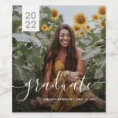 シンプル卒業写真 ワインラベル (シングルラベル)