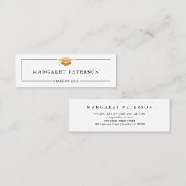 シンプル卒業名カードのモダン挿入 コーリングカード