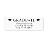 シンプル卒業差出人住所 ラベル (正面)