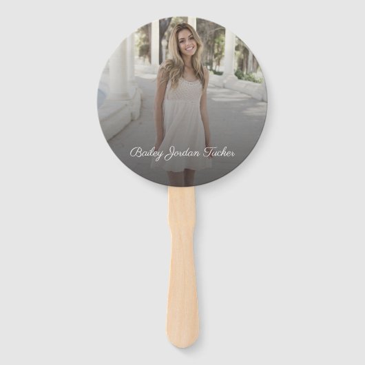 シンプル卒業式のグラデーション任意の年のオーバーレイ ハンドファン (裏面)