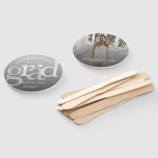 シンプル卒業式のグラデーション任意の年のオーバーレイ ハンドファン (組立なし)