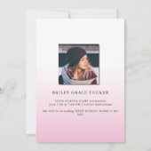 シンプル卒業式のGRADピンクオーバーレイ 案内状 (裏面)