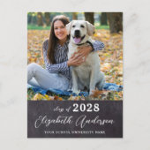 シンプル卒業式カスタムChalkboard院撮影 インビテーションポストカード (正面)