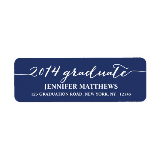 シンプル卒業式差出人住所ラベル ラベル (正面)
