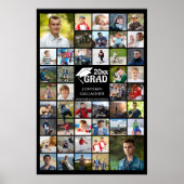 シンプル卒業式44フォトコラージュカスタムカラー ポスター (正面)