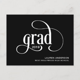 シンプル卒業式 案内ポストカード