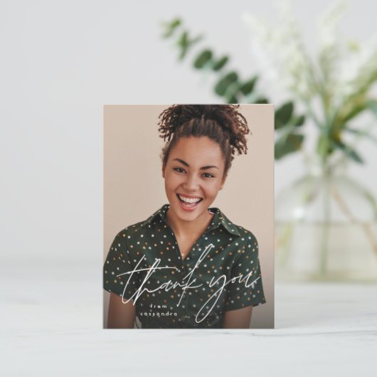 シンプル卒業感謝してい写真 ポストカード (スタンド正面)