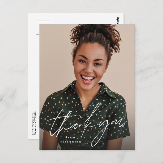 シンプル卒業感謝してい写真 ポストカード (正面/裏面)