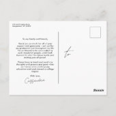 シンプル卒業感謝してい写真 ポストカード (裏面)