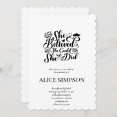 シンプル卒業招待状 招待状 (正面/裏面)