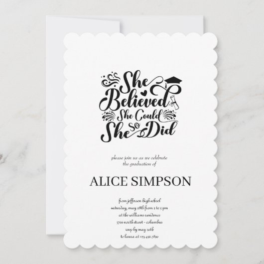 シンプル卒業招待状 招待状 (正面)