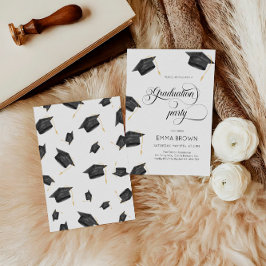 シンプル卒業生パーティの招待状2024年卒業 招待状