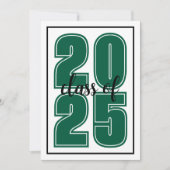 シンプル卒業生フォトグリーン卒業 案内状 (正面)