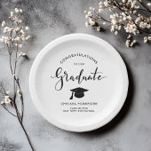 シンプル卒業生手書きスクリプトおめでとう ペーパープレート