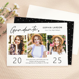 シンプル卒業生3写真部卒業 案内状