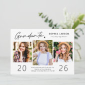 シンプル卒業生3写真部卒業 案内状 (スタンド正面)