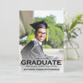 シンプル卒業発モダン表フラットカード 案内状 (スタンド正面)