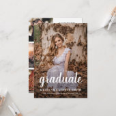 シンプル卒業発表と招待状 カード (正面/裏面インサイチュ)