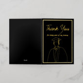 シンプル卒業発表サンキューカード 箔グリーティングカード (外側レイダウン)