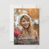 シンプル卒業発表フォトカード サンキューカード (正面)