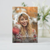 シンプル卒業発表フォトカード サンキューカード (スタンド正面)