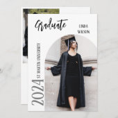 シンプル卒業発表写真招待状 シーズンカード (正面/裏面)