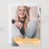 シンプル卒業発表 |レトロ型 案内状 (正面)