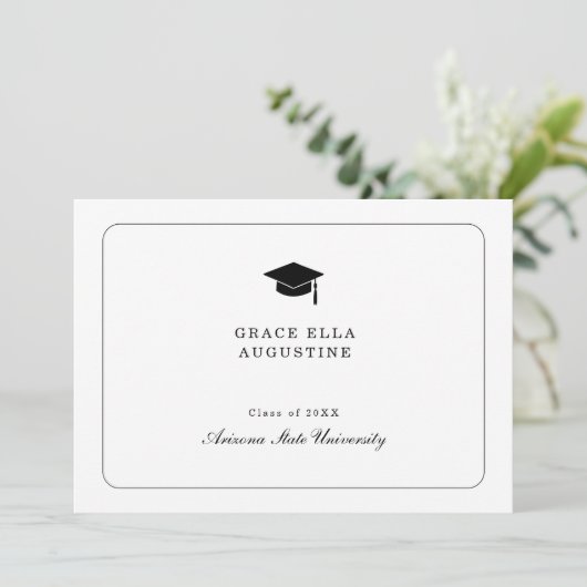 シンプル卒業発表 招待状 (スタンド正面)