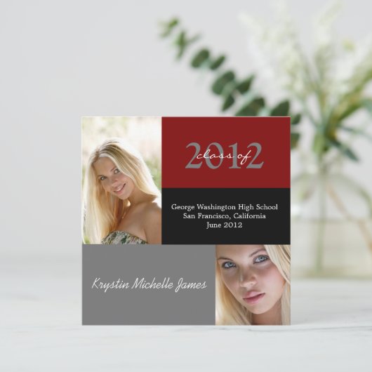 シンプル卒業発表 案内状 (スタンド正面)