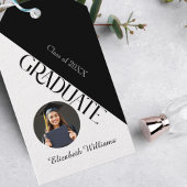 シンプル卒業白黒白 ギフトタグ