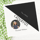 シンプル卒業白黒白 スタンダードカクテルナプキン