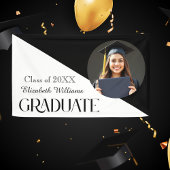 シンプル卒業白黒白 ポスター