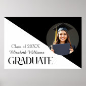 シンプル卒業白黒白 ポスター (正面)