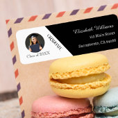 シンプル卒業白黒白 ラベル