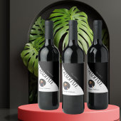 シンプル卒業白黒白 ワインラベル