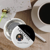 シンプル卒業白黒白 缶バッジ