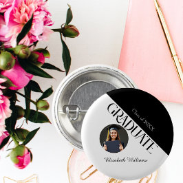 シンプル卒業白黒白 缶バッジ