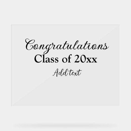 シンプル卒業祝いミニマルハタ アクリルサイン (正面)