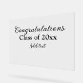 シンプル卒業祝いミニマルハタ アクリルサイン (傾斜)