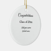 シンプル卒業祝いミニマルハタ セラミックオーナメント (右)