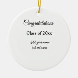 シンプル卒業祝いミニマルハタ セラミックオーナメント