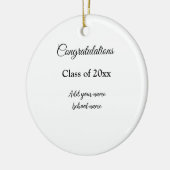 シンプル卒業祝いミニマルハタ セラミックオーナメント (左)