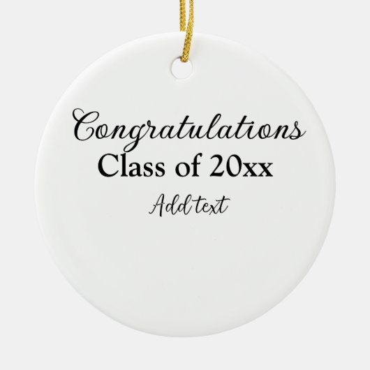 シンプル卒業祝いミニマルハタ セラミックオーナメント (正面)