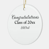 シンプル卒業祝いミニマルハタ セラミックオーナメント (左)