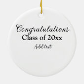 シンプル卒業祝いミニマルハタ セラミックオーナメント (裏面)