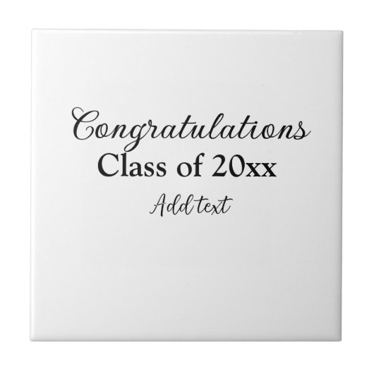 シンプル卒業祝いミニマルハタ タイル (正面)