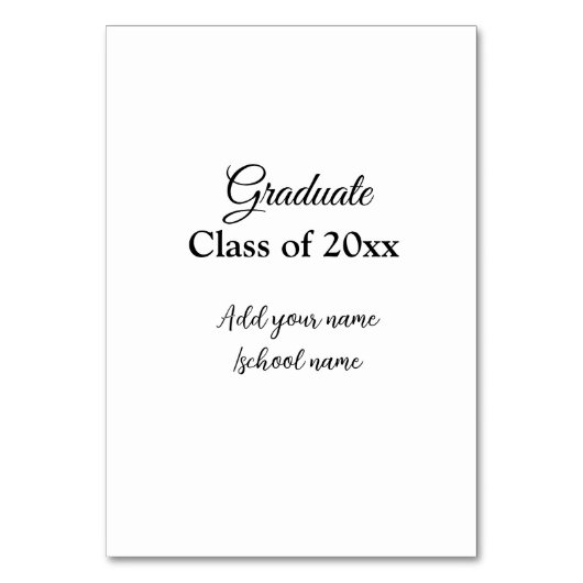 シンプル卒業祝いミニマルハタ テーブルナンバー (正面)