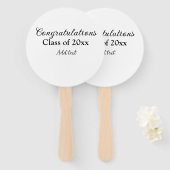 シンプル卒業祝いミニマルハタ ハンドファン (正面&裏面)